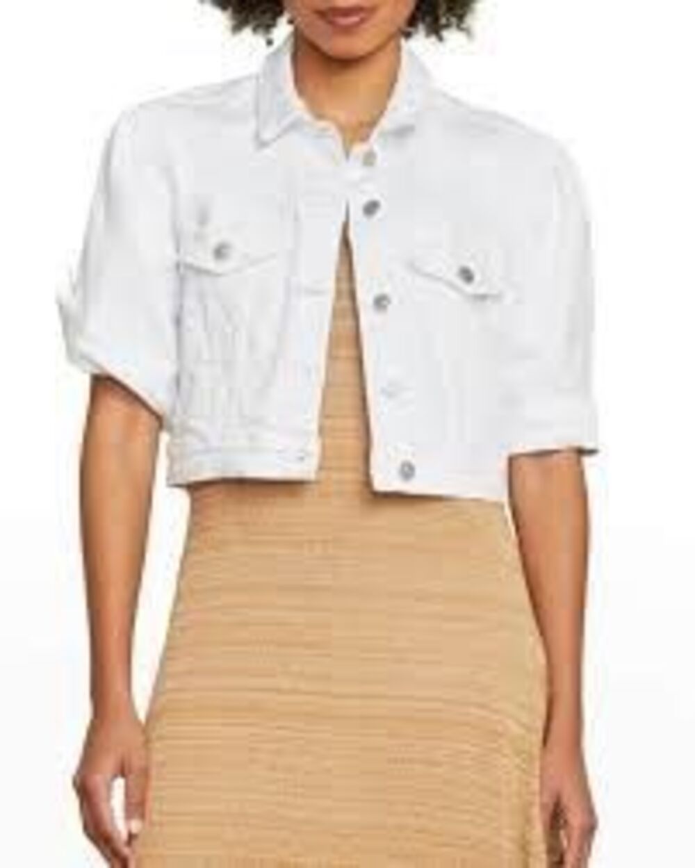 Veronica Beard jeans cropped denim jacket white cotton women's small